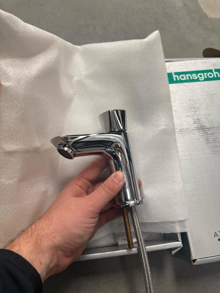 Robinet lavabo Hansgrohe Logis Pillar – Chrome, Doe-het-zelf en Bouw, Sanitair, Nieuw, Kraan, Chroom, Ophalen