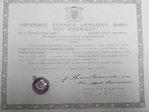 Reliektheca met attest "Zalige Petrus Norbertus Donders", Antiek en Kunst, Antiek | Religieuze voorwerpen, Verzenden