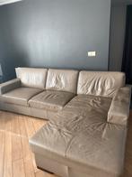 Zetels: 2 zit + 3 zit met longchair, Huis en Inrichting, Ophalen, Gebruikt, Leer