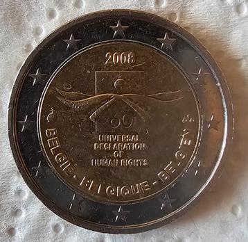 2 euro herdenkingsmunt 2008 belgië 60 jaar mensenrechten beschikbaar voor biedingen