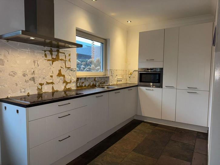 Complete Nette Hoekkeuken + Apparatuur + GEDEMONTEERD, Huis en Inrichting, Keuken | Complete keukens, Hoekkeuken, Crème, Ophalen of Verzenden