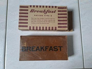 Boîtes vides Ration type K US BREAKFAST 44 WW2, Collections, Objets militaires | Seconde Guerre mondiale, Enlèvement ou Envoi