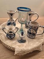 Vintage setje handbeschilderd delfs blauw setje !, Antiek en Kunst, Ophalen