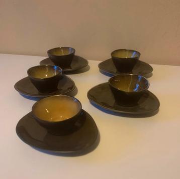 Setje 5 espresso mokjes en schaaltje Pascale Naessens Pure beschikbaar voor biedingen