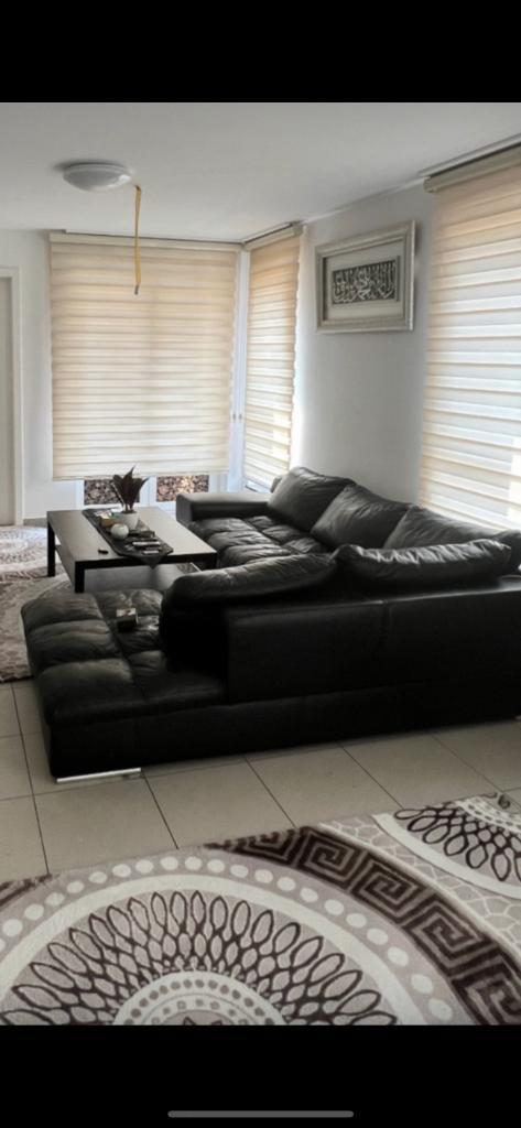 Mooie moderne lederen hoekzetel, Huis en Inrichting, Zetels | Complete zithoeken, Zo goed als nieuw, Leer, Ophalen