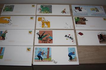 5x set omslag + kaart + bijlage , Hergé , Kuifje Frankrijk 1