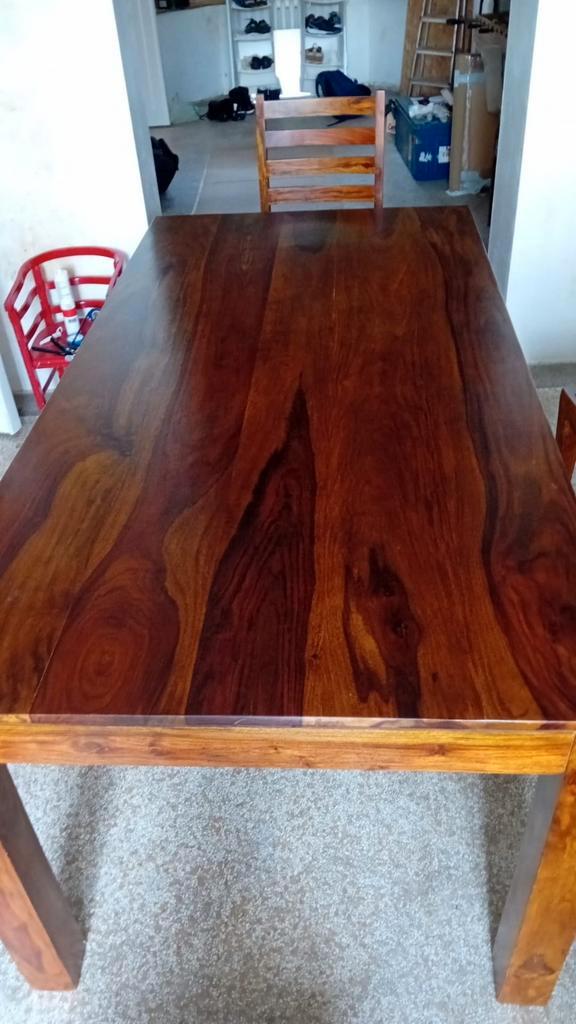 Table en palissandre/bois de rose  - Bois massif, Maison & Meubles, Tables | Tables à manger, Utilisé, Cinq personnes ou plus