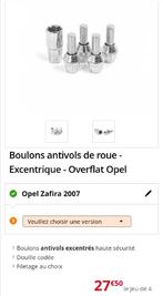 BXL Boulons antivol excentrés M12x1.5 30mm, e.a. Opel Zafira, Utilisé, Enlèvement ou Envoi