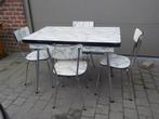 Retro keukentafel met 4 stoelen, Ophalen