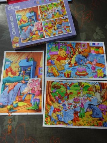 Clementoni, 3 puzzels winnie de pooh 9-12-18 stuks beschikbaar voor biedingen