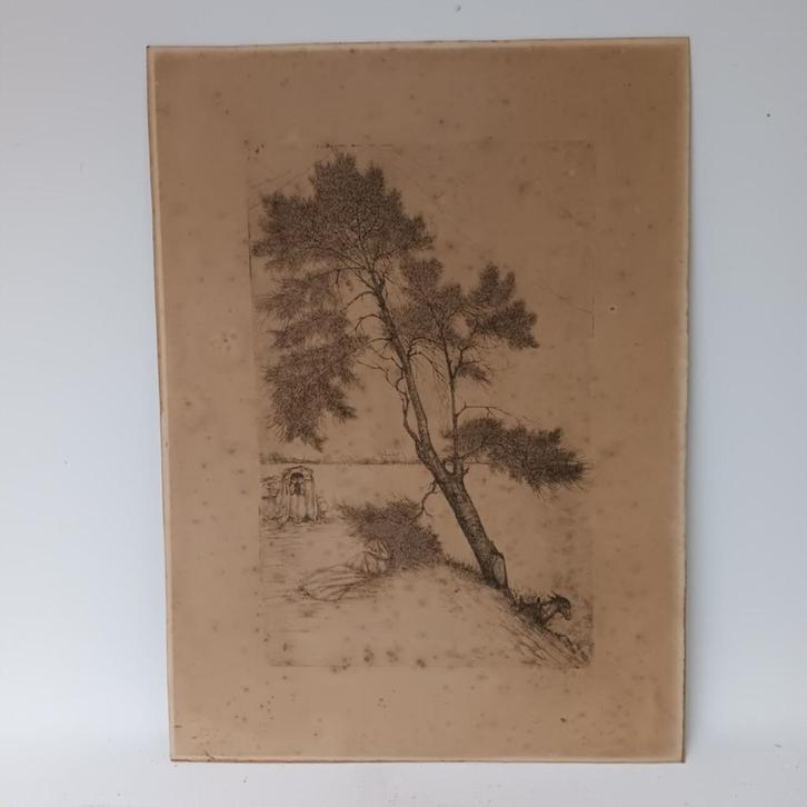 Eugeen Yoors (1879-1975) - Ets - "Op doorreis", Antiek en Kunst, Kunst | Etsen en Gravures, Ophalen of Verzenden
