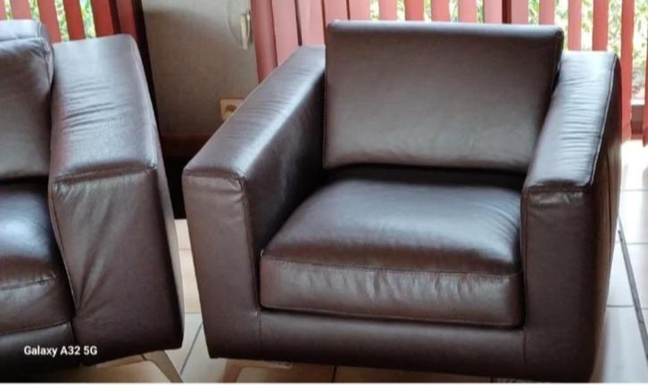 Designe Buffel Lederen Salon., Huis en Inrichting, Zetels | Zetels en Chaises Longues, Zo goed als nieuw, Overige maten, 150 tot 200 cm