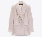 Veste blazer à double boutonnage Zara Lange NEW S beige-rose, Neuf, Enlèvement ou Envoi, Rose, Taille 36 (S)