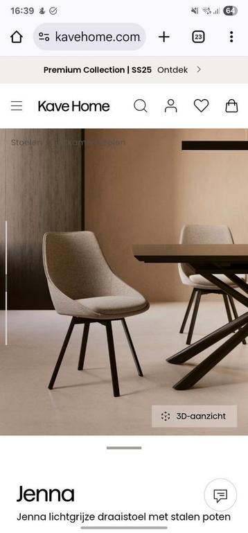 NIEUW Design Draaistoel bureaustoel/ eetkamerstoel Kave Home, Enlèvement, Neuf, Chaise de bureau