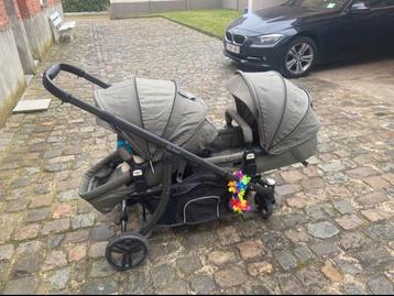 Dubbele kinderwagen te koop, prijs bespreekbaar disponible aux enchères