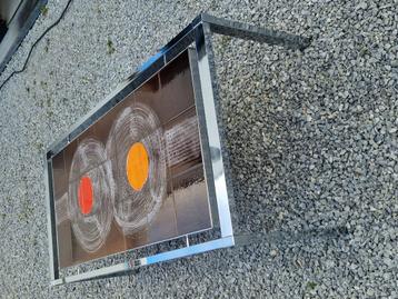 Retro design salontafel jaren 70 , keramiek en chroom  beschikbaar voor biedingen