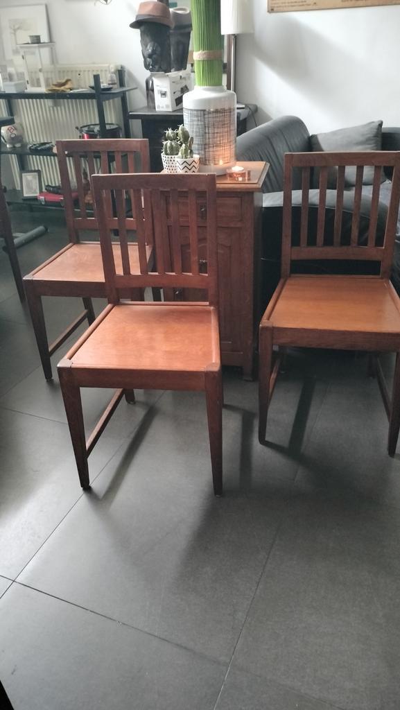 eikenhouten Art- Nouveau stoelen, Antiek en Kunst, Antiek | Meubels | Stoelen en Sofa's, Ophalen