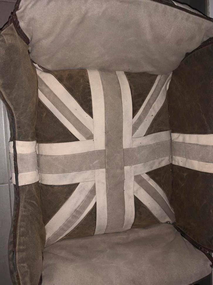 Mooie hondenmand hoge kwaliteit Engelse vlag motief, Dieren en Toebehoren, Hondenmanden, Zo goed als nieuw, Ophalen