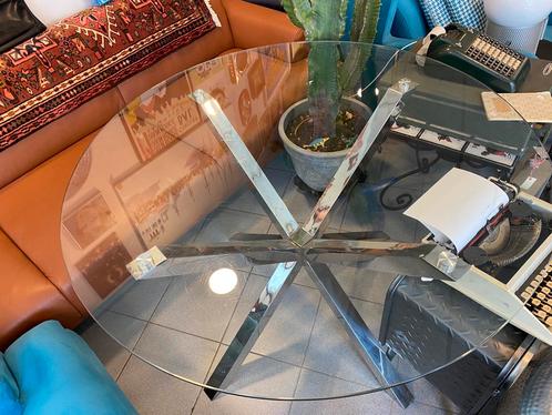 Table design moderne en verre et inox, Huis en Inrichting, Tafels | Salontafels, Glas, Ophalen