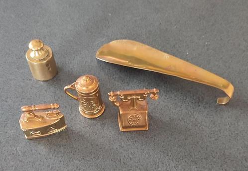 Set van 5 vintage koperen decoraties uit de jaren 60 en 70, Antiek en Kunst, Antiek | Brons en Koper, Ophalen