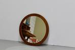 Vintage ronde spiegel – teak hout, jaren ’60, Comme neuf, Rond, Enlèvement ou Envoi, Moins de 100 cm