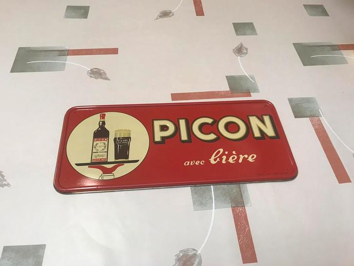 Picon avec biere reclamebord metaal, Verzamelen, Merken en Reclamevoorwerpen, Zo goed als nieuw, Reclamebord, Ophalen of Verzenden