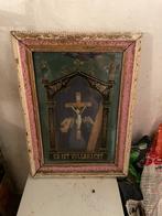 Antiek religieuze kader geschilderd op glas religie, Ophalen