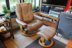 Stresless Ekornes L met voetenbank, Huis en Inrichting, Fauteuils, Ophalen, Metaal, Klassiek, 75 tot 100 cm