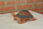 Vintage Drie-Kleurig Houten Beeld De Schildpad, Antiek en Kunst, Ophalen of Verzenden