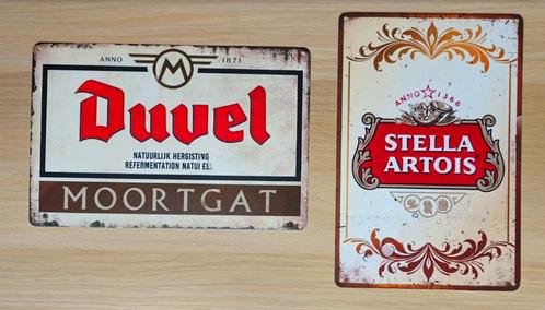 Duvel & Stella Artois (Metalen reclameborden), Verzamelen, Biermerken, Nieuw, Duvel, Ophalen of Verzenden