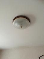vintage glazen plafondlamp, Huis en Inrichting, Lampen | Plafondlampen, Ophalen, Gebruikt, Glas, Vintage