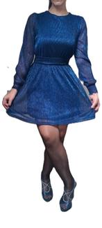 Elegante blauwe jurk met lange mouwen, Only, Blauw, Nieuw, Ophalen of Verzenden