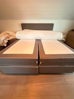 Boxspring bed, Tissu, Comme neuf, Brun, Enlèvement