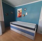 Eenpersoonsbed, Huis en Inrichting, Slaapkamer | Bedden, Ophalen, 90 cm, Eenpersoons, Blauw