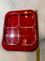 Hapjes schaal rood retro perfect, Ophalen of Verzenden, Zo goed als nieuw, Vierkant, Kunststof