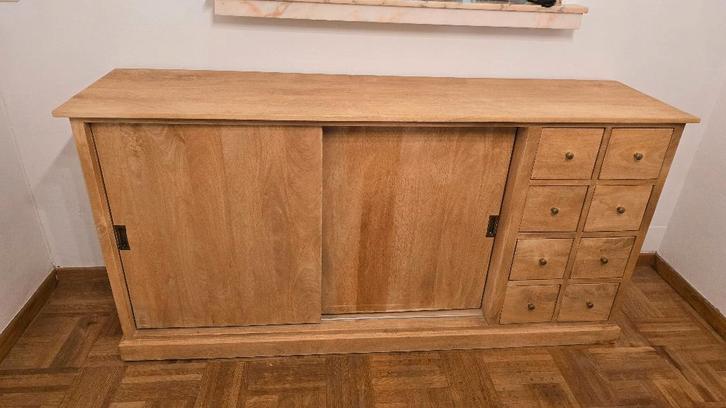 Houten Dressoir, Maison & Meubles, Armoires | Dressoirs, Comme neuf, 150 à 200 cm, 25 à 50 cm, Avec tiroir(s), Avec porte(s), Avec tablette(s)