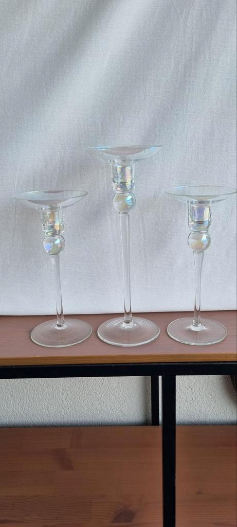 Handgeblazen glazen kandelaars, Antiek en Kunst, Antiek | Glaswerk en Kristal, Ophalen