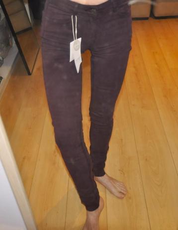 Zara pantalon skinny aubergine t.32/XXS neuf avec étiquette