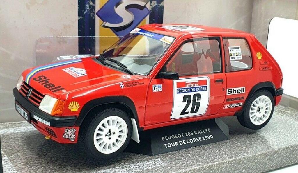 1:18 Solido Peugeot 205 Rallye Tour de Corse 1990 #26, Ophalen of Verzenden, Zo goed als nieuw, Auto, Solido