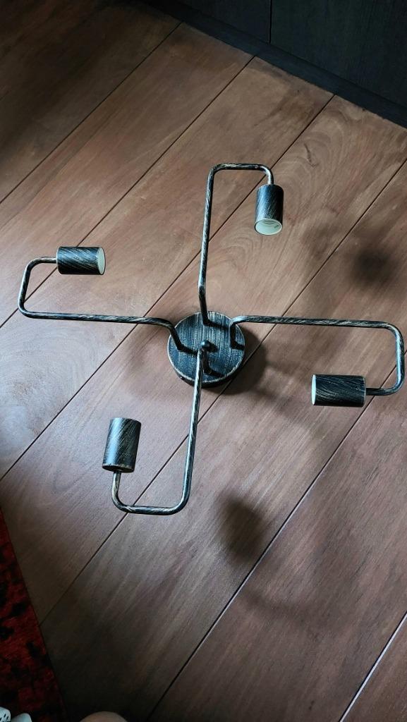 🛠️ Vintage roestbruine plafondlamp, 4 verstelbare spots, Huis en Inrichting, Lampen | Plafondlampen, Nieuw, Metaal, Ophalen