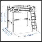 Lit mezzanine ikea 140, 140 cm, Enlèvement, Utilisé, 200 cm
