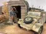 1/16 diorama met kubelwagen en tobruk, Ophalen, Zo goed als nieuw, Groter dan 1:35, Diorama