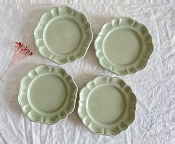 Lot de 4 assiettes à dessert vert menthe beschikbaar voor biedingen