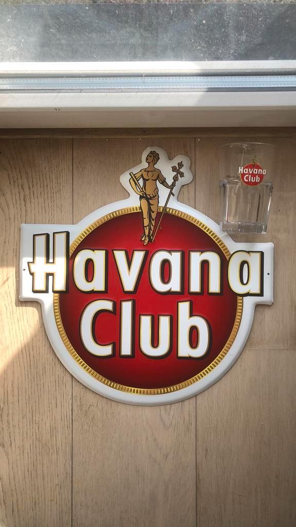 Panneau publicitaire Havana Club avec verre., Collections, Marques & Objets publicitaires, Comme neuf, Panneau publicitaire, Enlèvement