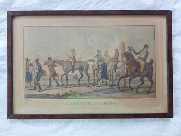 Kader met tekening L' Arivée de la course beschikbaar voor biedingen