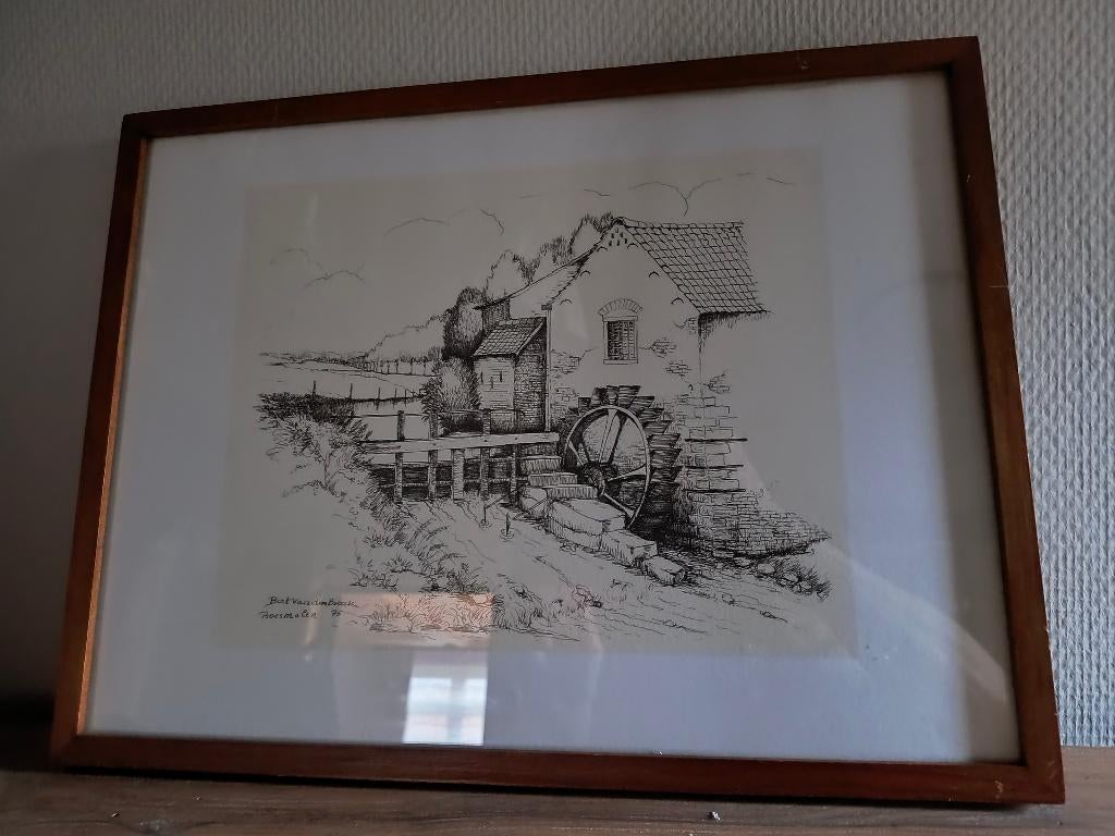 Pentekening van Bert Van den Broeck, Antiek en Kunst, Ophalen