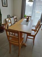 Eiken tafel met stoelen, Huis en Inrichting, 50 tot 100 cm, 150 tot 200 cm, Landelijk, Rechthoekig