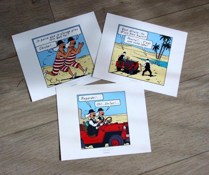 Tintin 3 tiré à part serigrafie Kuifje Hergé 2011, Verzamelen, Stripfiguren, Zo goed als nieuw, Kuifje, Verzenden