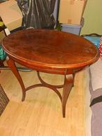 Vintage ovalen tafeltje Mahony, 75 cm ou plus, 50 à 100 cm, Enlèvement, Utilisé