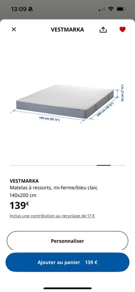 Matras 140*200, Huis en Inrichting, Slaapkamer | Matrassen en Bedbodems, Zo goed als nieuw, Matras, Ophalen